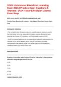 DOPL Utah Master Electrician Licensing Exam 2026 &vert; Practice Exam Questions & Answers &vert; Utah Master Electrician License Exam Prep