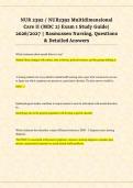 NUR 2392 &sol; NUR2392 Multidimensional Care II &lpar;MDC 2&rpar; Exam 1 Study Guide 2026&sol;2027 &vert; Rasmussen Nursing&vert; &comma; Questions & Detailed Answers 