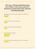 NUR 2392 &sol; NUR2392 Multidimensional &NewLine;Care II &lpar;MDC 2&rpar; Final Exam 2026&sol;2027 &vert; &NewLine;Rasmussen Nursing Study Guide&comma; Questions &NewLine;& Detailed Rationales 