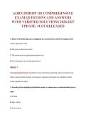 AORN PERIOP 101 COMPREHENSIVE&NewLine;EXAM QUESTIONS AND ANSWERS&NewLine;WITH VERIFIED SOLUTIONS 2026&sol;2027&NewLine;UPDATE&period; JUST RELEASED
