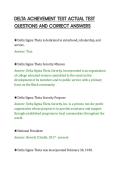 DELTA ACHIEVEMENT TEST ACTUAL TEST&NewLine;QUESTIONS AND CORRECT ANSWERS
