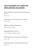 DELTA ACHIEVEMENT TEST VERIFIED TEST&NewLine;PAPER QUESTIONS AND ANSWERS&NewLine;