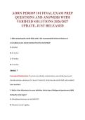 AORN PERIOP 101 EXAM Bundle &vert; Update Questions with complete and Verified solutions&period;