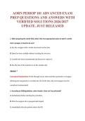 AORN PERIOP 101 ADVANCED EXAM&NewLine;PREP QUESTIONS AND ANSWERS WITH&NewLine;VERIFIED SOLUTIONS 2026&sol;2027&NewLine;UPDATE&period; JUST RELEASED