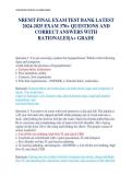 NREMT Final Exam Test Bank  &vert; 370&plus; Questions and Correct Answers with Rationales &vert; A&plus; Grade Guaranteed &vert; 