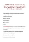 AORN PERIOP 101 PRACTICE EXAM&NewLine;TEST BANK QUESTIONS AND ANSWERS&NewLine;WITH VERIFIED SOLUTIONS 2026&sol;2027&NewLine;UPDATE&period; JUST RELEASED