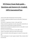 NYS Notary Exam Study Guide &ndash; Questions and Answers &lpar;A&plus; Graded&rpar; 100&percnt; Guaranteed Pass&comma; exam study guide with answers
