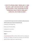 CMN 574 PEDIATRIC PRIMARY CARE&NewLine;EXAM 1 ADVANCED STUDY GUIDE&NewLine;QUESTIONS AND ANSWERS WITH&NewLine;VERIFIED SOLUTIONS 2026&sol;2027&NewLine;UPDATE&period; JUST RELEASED