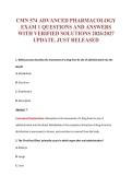 CMN 574 ADVANCED PHARMACOLOGY&NewLine;EXAM 1 QUESTIONS AND ANSWERS&NewLine;WITH VERIFIED SOLUTIONS 2026&sol;2027&NewLine;UPDATE&period; JUST RELEASED