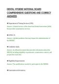 DENTAL HYGIENE NATIONAL BOARD&NewLine;COMPREHENSIVE QUESTIONS AND CORRECT&NewLine;ANSWERS