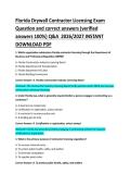 Florida Drywall Contractor Licensing Exam Practice Questions and Correct Answers