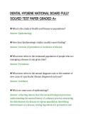 DENTAL HYGIENE NATIONAL BOARD FULLY&NewLine;SOLVED TEST PAPER GRADED A&plus;