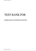 TEST BANK FOR&NewLine;PHARMACOLOGY OF NURSING 8TH EDITION