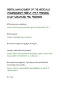 DENTAL MANAGEMENT OF THE MEDICALLY&NewLine;COMPROMISED PATIENT LITTLE ESSENTIAL&NewLine;STUDY QUESTIONS AND ANSWERS
