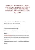 CHEM134 C003 LESSON 2&colon; ATOMS&comma;&NewLine;MOLECULES&comma; AND IONS QUESTIONS&NewLine;AND ANSWERS WITH VERIFIED&NewLine;SOLUTIONS 2026&sol;2027 UPDATE&period; JUST&NewLine;RELEASED