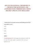 ADVANCED GENERAL CHEMISTRY II -&NewLine;CHEM134 C003 QUESTIONS AND&NewLine;ANSWERS WITH VERIFIED SOLUTIONS&NewLine;2026&sol;2027 UPDATE&period; JUST RELEASED