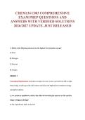 CHEM134 C003 COMPREHENSIVE&NewLine;EXAM PREP QUESTIONS AND&NewLine;ANSWERS WITH VERIFIED SOLUTIONS&NewLine;2026&sol;2027 UPDATE&period; JUST RELEASED