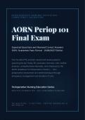 AORN PERIOP 101 FINAL ACTUAL EXAM 2026&sol;2027 &vert; Expected Questions & Revised Correct Answers &vert; 100&percnt; Guarantee Pass &vert; A&plus; Graded&NewLine;&NewLine;