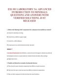 ESS 101 LABORATORY 3A&colon; ADVANCED&NewLine;INTRODUCTION TO MINERALS&NewLine;QUESTIONS AND ANSWERS WITH&NewLine;VERIFIED SOLUTIONS&period; JUST&NewLine;RELEASED