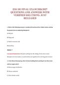 ESS 101 FINAL EXAM 2026&sol;2027&NewLine;QUESTIONS AND ANSWERS WITH&NewLine;VERIFIED SOLUTIONS&period; JUST&NewLine;RELEASED