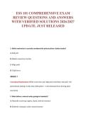 ESS 101 COMPREHENSIVE EXAM&NewLine;REVIEW QUESTIONS AND ANSWERS&NewLine;WITH VERIFIED SOLUTIONS 2026&sol;2027&NewLine;UPDATE&period; JUST RELEASED