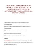 MIMG C185A&colon; INTRODUCTION TO&NewLine;MEDICAL VIROLOGY ADVANCED&NewLine;ASSESSMENT QUESTIONS AND&NewLine;ANSWERS WITH VERIFIED SOLUTIONS&NewLine;2026&sol;2027 UPDATE