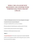 MIMG C185A EXAM REVIEW&NewLine;QUESTIONS AND ANSWERS WITH&NewLine;VERIFIED SOLUTIONS 2026&sol;2027&NewLine;UPDATE