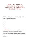 MIMG C185A ADVANCED&NewLine;IMMUNOLOGY FINAL EXAM&NewLine;QUESTIONS AND ANSWERS 100&percnt;&NewLine;CORRECT ANSWERS