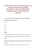MIMG C185A ADVANCED MOLECULAR&NewLine;PATHOGENESIS EXAM PREP&NewLine;QUESTIONS AND ANSWERS WITH&NewLine;VERIFIED SOLUTIONS 2026&sol;2027&NewLine;UPDATE