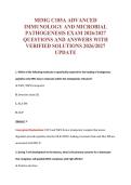 MIMG C185A ADVANCED&NewLine;IMMUNOLOGY AND MICROBIAL&NewLine;PATHOGENESIS EXAM 2026&sol;2027&NewLine;QUESTIONS AND ANSWERS WITH&NewLine;VERIFIED SOLUTIONS 2026&sol;2027&NewLine;UPDATE