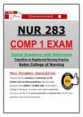 NUR 283 Comp 1 &ndash; Galen Transition to RN Practice &lpar;Latest 2026&sol;2027&rpar; Actual Questions & Answers &lpar;A&plus; Graded&rpar; &vert; Updated PDF
