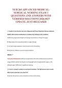 NUR 265 ADVANCED MEDICAL-&NewLine;SURGICAL NURSING EXAM 1&NewLine;QUESTIONS AND ANSWERS WITH&NewLine;VERIFIED SOLUTIONS 2026&sol;2027&NewLine;UPDATE&period; JUST RELEASED