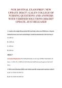 NUR 265 FINAL EXAM PREP &vert; NEW&NewLine;UPDATE 2026&sol;27 &vert; GALEN COLLEGE OF&NewLine;NURSING QUESTIONS AND ANSWERS&NewLine;WITH VERIFIED SOLUTIONS 2026&sol;2027&NewLine;UPDATE&period; JUST RELEASED
