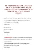 NR 603 COMPREHENSIVE ADVANCED&NewLine;PRACTICE NURSING FINAL EXAM&NewLine;PREP QUESTIONS AND ANSWERS WITH&NewLine;VERIFIED SOLUTIONS 2026&sol;2027&NewLine;UPDATE