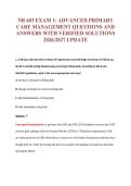 NR 603 EXAM 1&colon; ADVANCED PRIMARY&NewLine;CARE MANAGEMENT QUESTIONS AND&NewLine;ANSWERS WITH VERIFIED SOLUTIONS&NewLine;2026&sol;2027 UPDATE