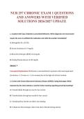 NUR 257 CHRONIC EXAM 1 QUESTIONS&NewLine;AND ANSWERS WITH VERIFIED&NewLine;SOLUTIONS 2026&sol;2027 UPDATE