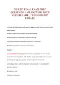 NUR 257 FINAL EXAM PREP&NewLine;QUESTIONS AND ANSWERS WITH&NewLine;VERIFIED SOLUTIONS 2026&sol;2027&NewLine;UPDATE