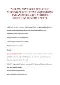 NUR 257&colon; ADVANCED PEDIATRIC&NewLine;NURSING PRACTICE EXAM QUESTIONS&NewLine;AND ANSWERS WITH VERIFIED&NewLine;SOLUTIONS 2026&sol;2027 UPDATE