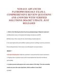 NUR 6111 ADVANCED&NewLine;PATHOPHYSIOLOGY EXAM 4 -&NewLine;COMPREHENSIVE REVIEW QUESTIONS&NewLine;AND ANSWERS WITH VERIFIED&NewLine;SOLUTIONS 2026&sol;2027 UPDATE&period; JUST&NewLine;RELEASED