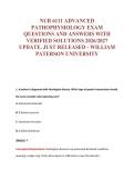 NUR 6111 ADVANCED&NewLine;PATHOPHYSIOLOGY EXAM&NewLine;QUESTIONS AND ANSWERS WITH&NewLine;VERIFIED SOLUTIONS 2026&sol;2027&NewLine;UPDATE&period; JUST RELEASED - WILLIAM&NewLine;PATERSON UNIVERSITY