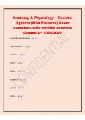 Anatomy & Physiology - Skeletal&NewLine;System &lpar;With Pictures&rpar; Exam&NewLine;questions with verified answers&NewLine;Graded A&plus; 2026&sol;2027