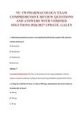 NU 170 PHARMACOLOGY EXAM&NewLine;COMPREHENSIVE REVIEW QUESTIONS&NewLine;AND ANSWERS WITH VERIFIED&NewLine;SOLUTIONS 2026&sol;2027 UPDATE&period; GALEN