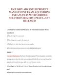 PMT 3600V ADVANCED PROJECT&NewLine;MANAGEMENT EXAM 4 QUESTIONS&NewLine;AND ANSWERS WITH VERIFIED&NewLine;SOLUTIONS 2026&sol;2027 UPDATE&period; JUST&NewLine;RELEASED