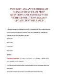 PMT 3600V ADVANCED PROGRAM&NewLine;MANAGEMENT EXAM PREP&NewLine;QUESTIONS AND ANSWERS WITH&NewLine;VERIFIED SOLUTIONS 2026&sol;2027&NewLine;UPDATE&period; JUST RELEASED