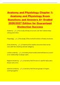 Anatomy and Physiology Chapter 1&colon;&NewLine;Anatomy and Physiology Exam&NewLine;Questions and Answers A&plus; Graded&NewLine;2026&sol;2027 Edition for Guaranteed&NewLine;Distinction Success