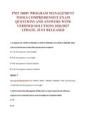 PMT 3600V PROGRAM MANAGEMENT&NewLine;TOOLS COMPREHENSIVE EXAM&NewLine;QUESTIONS AND ANSWERS WITH&NewLine;VERIFIED SOLUTIONS 2026&sol;2027&NewLine;UPDATE&period; JUST RELEASED