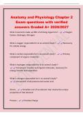 Anatomy and Physiology Chapter 2&NewLine;Exam questions with verified&NewLine;answers Graded A&plus; 2026&sol;2027&NewLine;What 4 elements make up 96&percnt; of all living organisms&quest; - Oxygen&comma;&NewLine;Carbon&comma; Hydrogen&comma; Nitrogen&NewLine;What is oxygen responsible for in an animal's body&quest; - Necessary