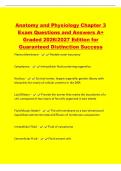 Anatomy and Physiology Chapter 3&NewLine;Exam Questions and Answers A&plus;&NewLine;Graded 2026&sol;2027 Edition for&NewLine;Guaranteed Distinction Success&NewLine;Plasma Membrane - Flexible outer boundary&NewLine;Cytoplasma - Intracellular fluid containing organelles&NewLine;Nucleus - Control center&semi; lar