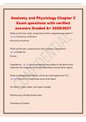 Anatomy and Physiology Chapter 5&NewLine;Exam questions with verified&NewLine;answers Graded A&plus; 2026&sol;2027&NewLine;What are the two major components of the integumentary system&quest; -&NewLine; Cutaneous membrane&NewLine;Accessory structures&NewLine;What are the two components of the cutaneous membrane