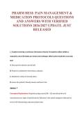 PHARM HESI&colon; PAIN MANAGEMENT &&NewLine;MEDICATION PROTOCOLS QUESTIONS&NewLine;AND ANSWERS WITH VERIFIED&NewLine;SOLUTIONS 2026&sol;2027 UPDATE&period; JUST&NewLine;RELEASED